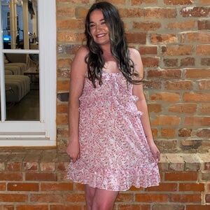Ivy and Leo Floral Ruffle Mini Dress Size Small